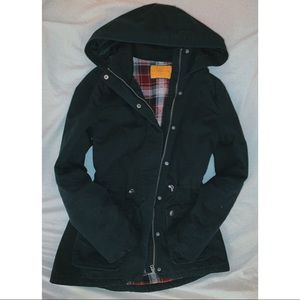 Prince and Fox Black Parka W/ Plaid Interior